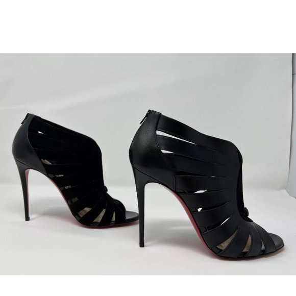Christian Louboutin Toot Mignonne 100 Calf/Veau Low boots/booty/booties Black - Picture 5 of 9